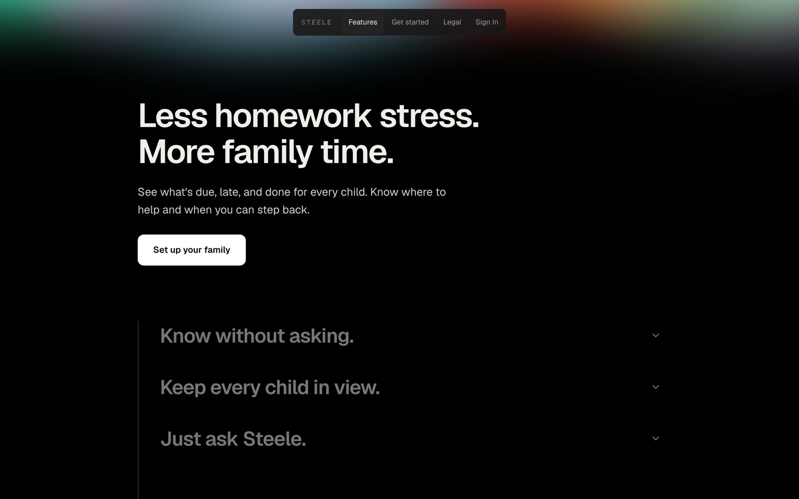 The Steele site: Less homework stress. More family time.
